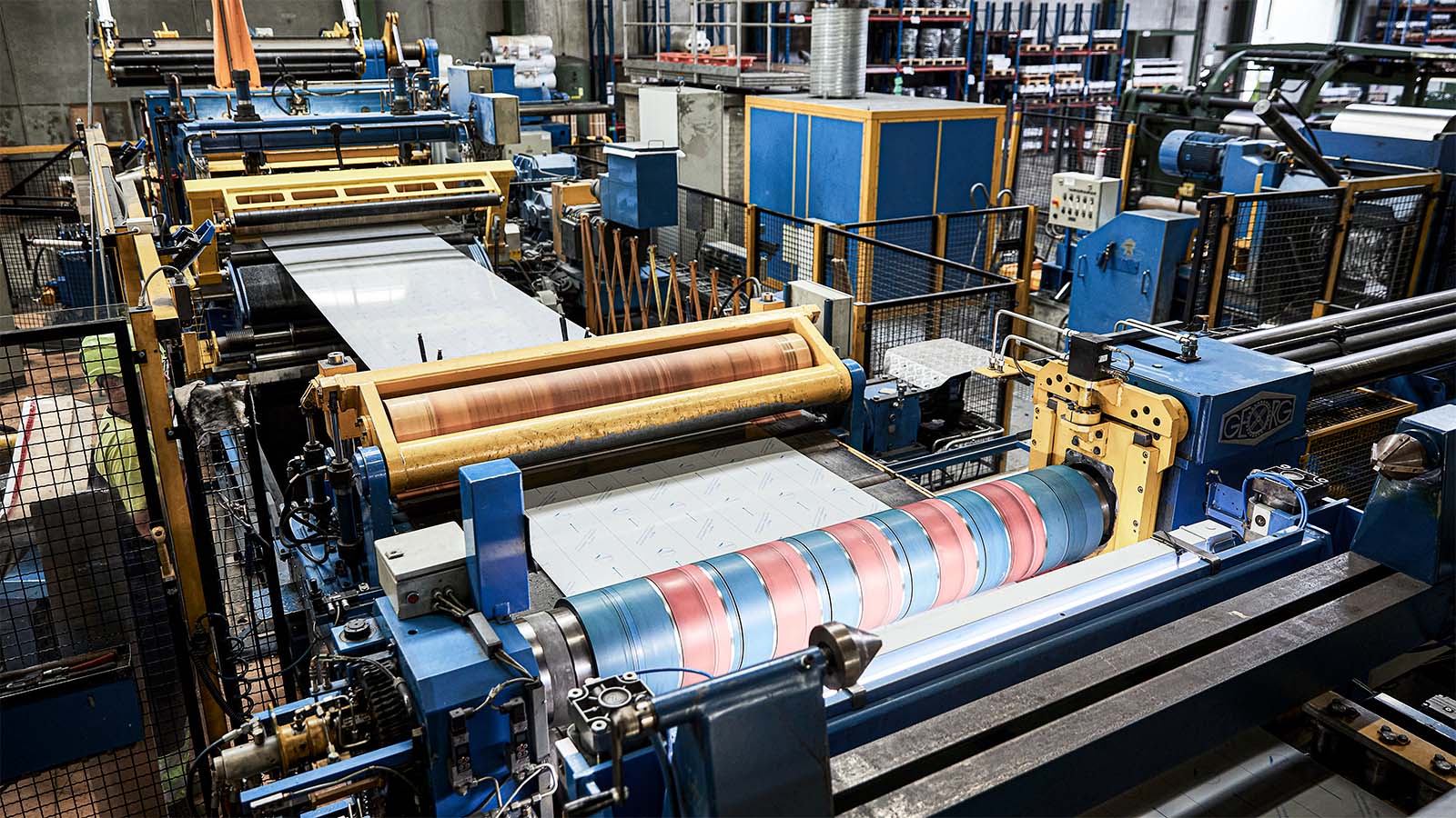 Slitting tools on a manufacturing line are used to produce narrow coils from a master coil